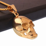 316L Stainless Steel Death Skull Pendant Necklace 24" Chain Gift