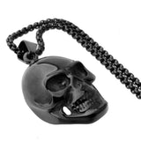 316L Stainless Steel Death Skull Pendant Necklace 24" Chain Gift