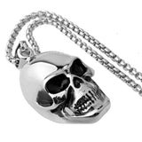 316L Stainless Steel Death Skull Pendant Necklace 24" Chain Gift