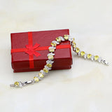 Golden Cubic Zirconia Charm Bracelet for Women