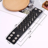 Leather ABS Rivets Cuff Bracelet Women Men Motorcycle Bangle