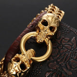 Charming Golden Link Chain Men's Bracelet 8.66in 12mm