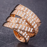 Hyperbole Cocktail Party Women Ring With Full CZ Stone Setting