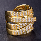 Hyperbole Cocktail Party Women Ring With Full CZ Stone Setting