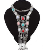 Vintage Pine Stone Necklace with Long Ornaments