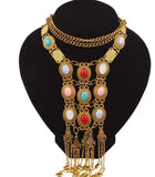 Vintage Pine Stone Necklace with Long Ornaments