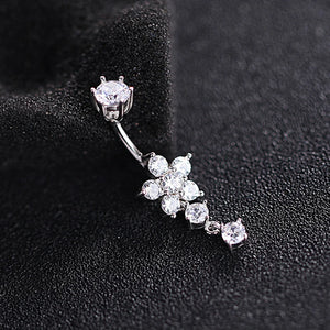Sterling Silver Plum Blossom Flower Navel Piercing Belly Button Rings