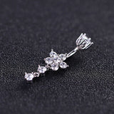 Sterling Silver Plum Blossom Flower Navel Piercing Belly Button Rings