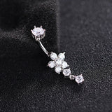 Sterling Silver Plum Blossom Flower Navel Piercing Belly Button Rings