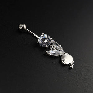 Hypoallergenic 925 Silver Rabbit Navel Piercing Belly Button Rings