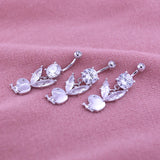 Hypoallergenic 925 Silver Rabbit Navel Piercing Belly Button Rings