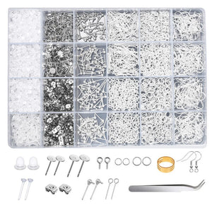Hypoallergenic Earring Making Kit - Earring Posts, Jump Rings, Eye Pins
