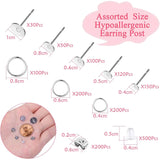 Hypoallergenic Earring Making Kit 1650pcs Stainless Steel Posts & Backs