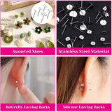Hypoallergenic Earring Making Kit 1650pcs Stainless Steel Posts & Backs