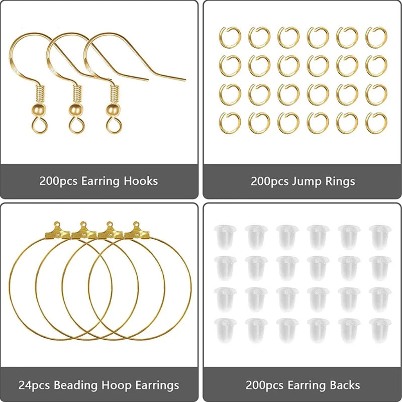 Hypoallergenic Golden Earrings Hook Earring Making Kit