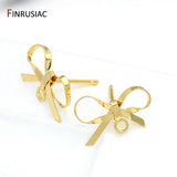 Hypoallergenic Post Earrings Hook 14K Plated Bow Earrings DIY Accessories