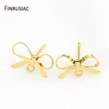 Hypoallergenic Post Earrings Hook 14K Plated Bow Earrings DIY Accessories