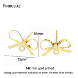 Hypoallergenic Post Earrings Hook 14K Plated Bow Earrings DIY Accessories