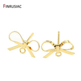 Hypoallergenic Post Earrings Hook 14K Plated Bow Earrings DIY Accessories