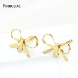 Hypoallergenic Post Earrings Hook 14K Plated Bow Earrings DIY Accessories