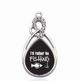 I'D RATHER BE FISHING CIRCLE CHARM DIY Jewelry Accessories