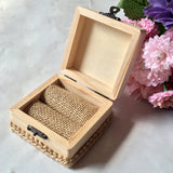 Wheat Square Wooden Ring Bearer Box Rustic Wedding