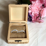 Wheat Square Wooden Ring Bearer Box Rustic Wedding