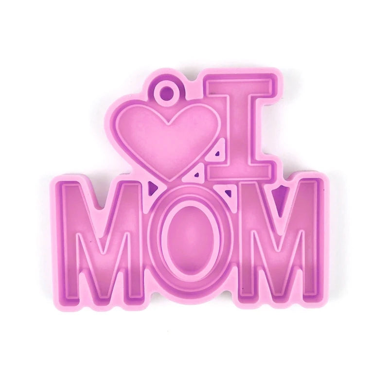 Love Mom Dad Keychain Resin Mold DIY Crafts