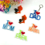 Love Mom Dad Keychain Resin Mold DIY Crafts