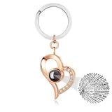 I Love You 100 Languages Projection Key Ring Dog Paw Pendant