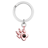 I Love You 100 Languages Projection Key Ring Dog Paw Pendant
