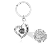 I Love You 100 Languages Projection Key Ring Dog Paw Pendant