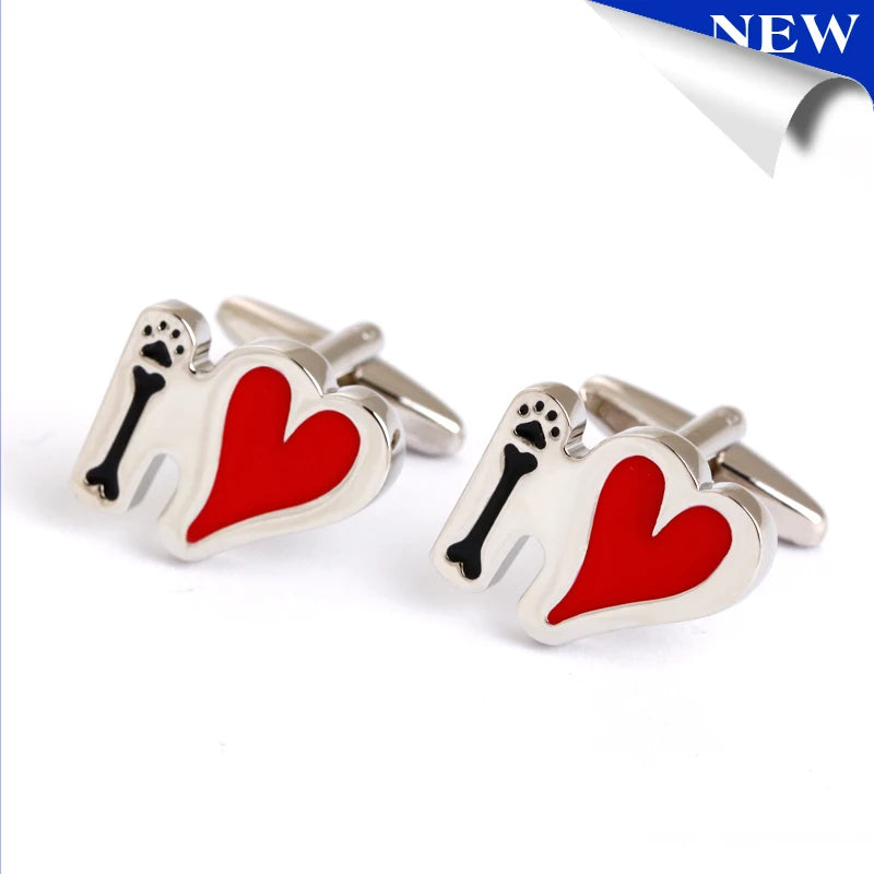 I Love You Enamel Cufflinks For Men and Women