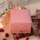 Romantic Heart Rose Necklace Ring Jewelry Box