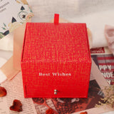 Romantic Heart Rose Necklace Ring Jewelry Box