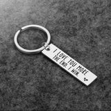 I Love You More The End I Win Keychain Gift Engraved Present for Her or Him