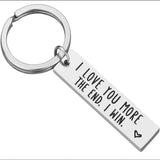 I Love You More The End I Win Keychain Gift Engraved Present for Her or Him