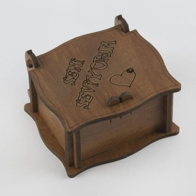 Figured Wood Ring Box - Handcrafted I Love You Engraving