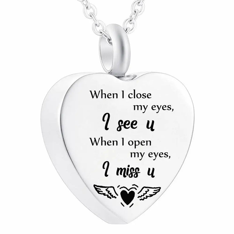 Angel Wing Charm Cremation Ashes Necklace