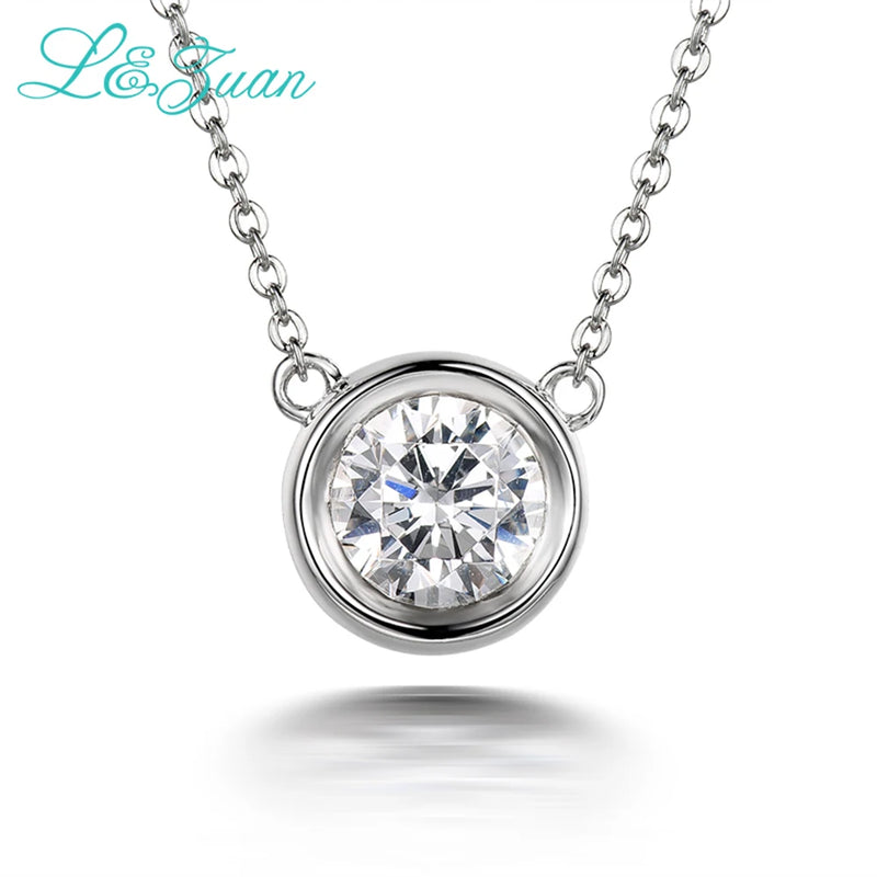 I&Zuan 925 Silver 1.4ct Diamond Pendant Necklace For Women