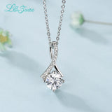 I&Zuan 925 Sterling Silver Pendant Necklace For Women 1.4ct Clear Stone Jewelry