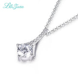 I&Zuan 925 Sterling Silver Pendant Necklace For Women 1.4ct Clear Stone Jewelry