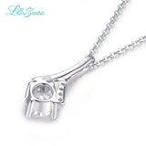 I&Zuan 925 Sterling Silver Pendant Necklace For Women 1.4ct Clear Stone Jewelry