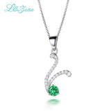 I&Zuan 925 Silver Gemstone Pendant Letter Necklace Choker