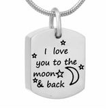 Love You to the Moon & Back Cremation Necklace
