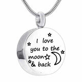 Love You to the Moon & Back Cremation Necklace