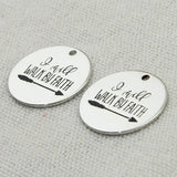Walk by Faith Charm, Engraved pendant, Boho Jewelry, DIY Making Jewelry