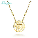 Round Decorative Pattern Pendant Yellow Plated Pendant Women Necklace