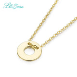 925 Silver Round Pendant Necklace Plated Yellow Gold for Women