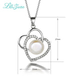 I&zuan 925 Sterling Freshwater Double Heart Pendant Choker Necklace